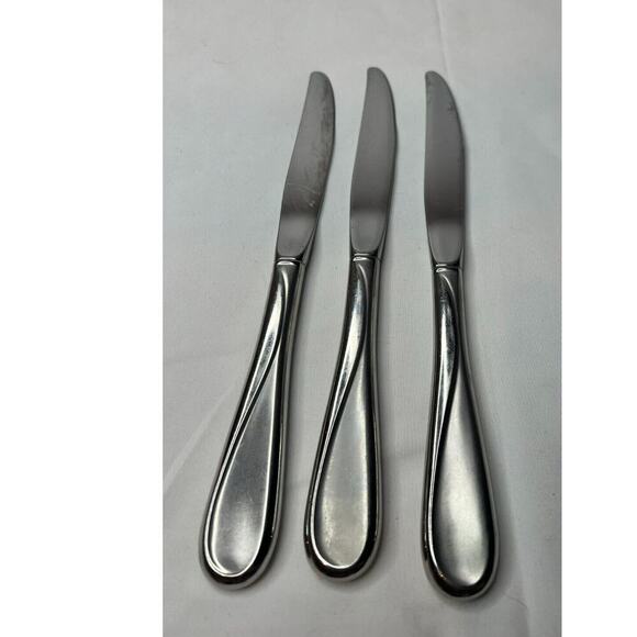 Swirl Knives (3) Stainless Hampton Silversmiths Flatware Silverware Replacements - Picture 2 of 6